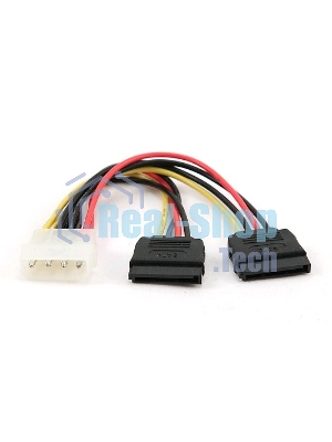 Кабель Cablexpert Кабель питания SATA CC-SATA-PSY-0.3M, 30 см, molex 4pin/2x sata15pin, на 2 устр., пакет