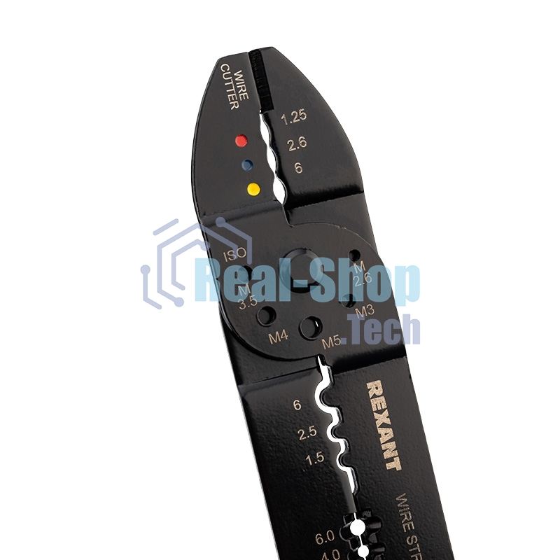 Кримпер Rexant HT-204 для обжима наконечников и зачистки проводов