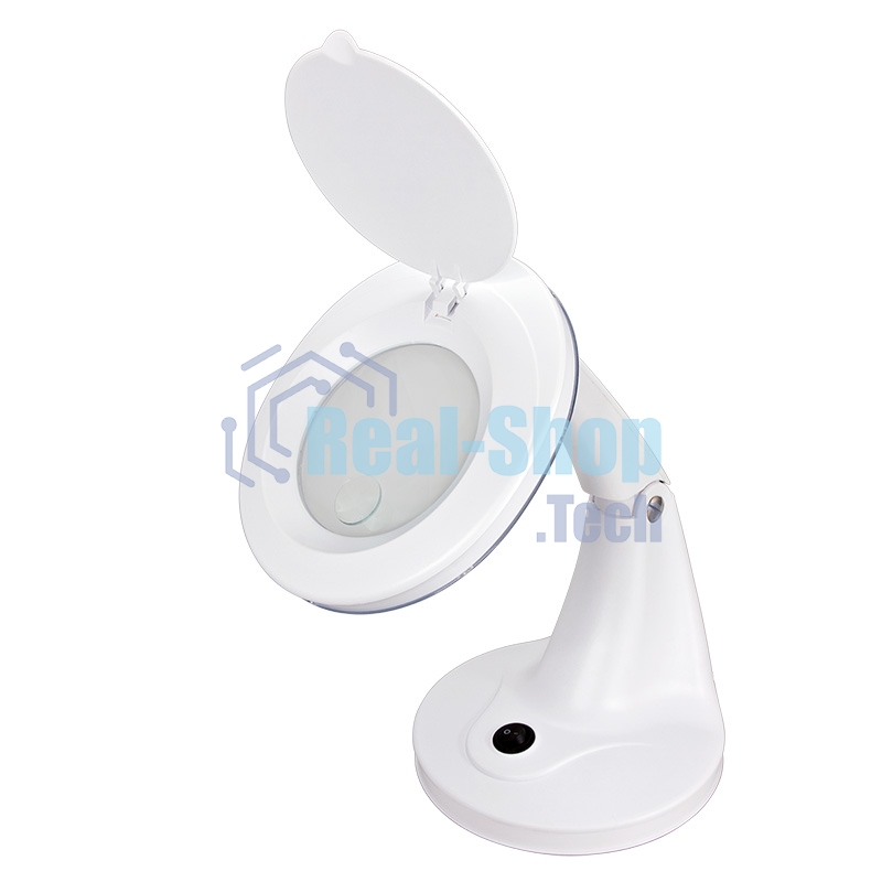 Лупа настольная 3D+12D Rexant с подсветкой 48 LED, белая