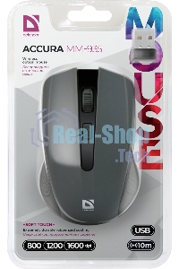 Мышь беспроводная Defender Accura MM-935 серый, 1600 dpi, радиоканал, USB, кнопки - 4