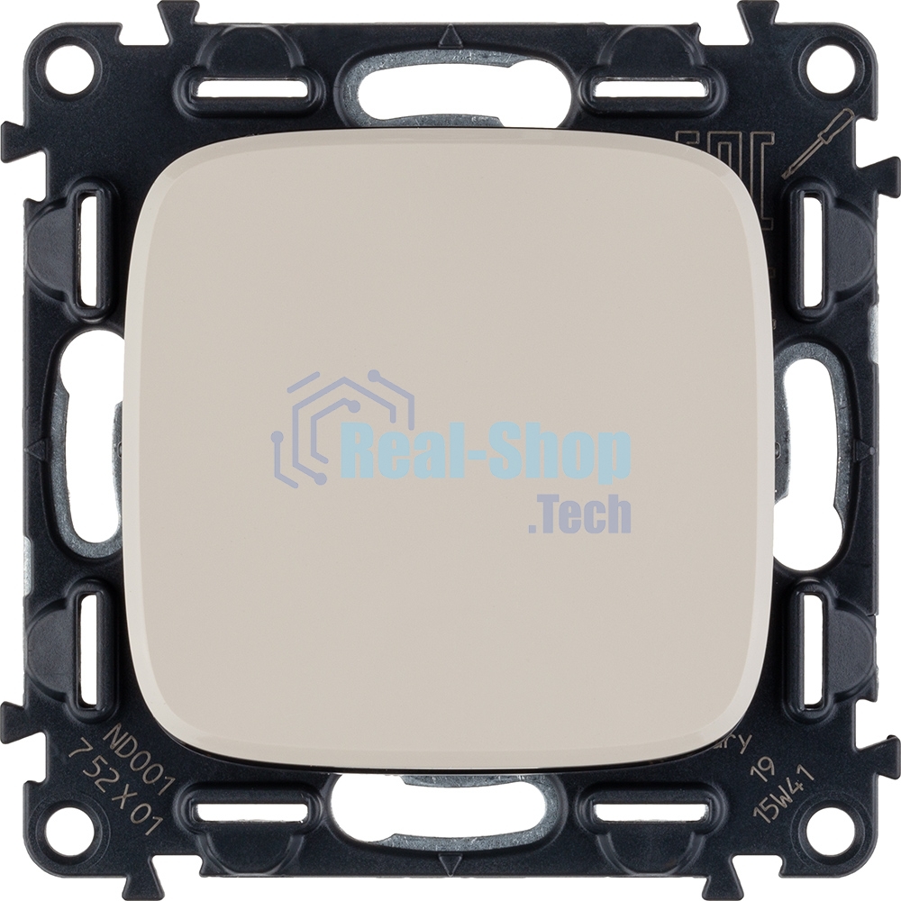 Механизм выключателя 1-кл. СП Valena Allure 10А IP20 250В 10АХ с лицевой панелью; безвинтовые зажимы сл. кость Leg 752801
