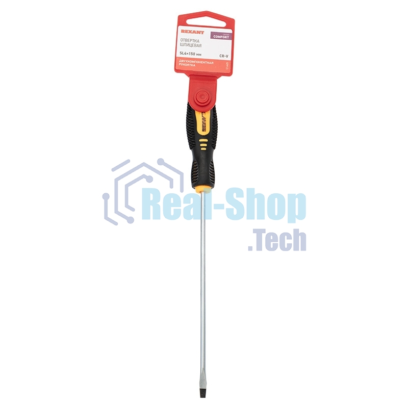 Отвертка шлицевая Rexant SL 4х150 мм, двухкомпонентная рукоятка