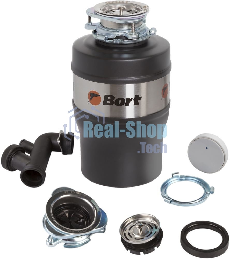 Измельчитель пищевых отходов Bort Alligator Max, 560 Вт., объем 1 600 мл., ПДУ