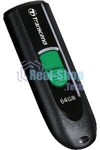Флешка USB Transcend JetFlash 790С (TS64GJF790C), 64Gb, USB 3.0 Type-C, R/W 90/60, черный/зеленый