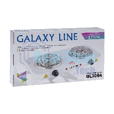 Плита настольная электрическая Galaxy Line GL 3004, белый, электрическая, 2000 Вт (1000Вт+1000Вт)