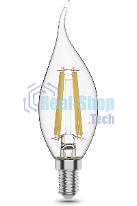 Лампа светодиодная Gauss Filament Свеча на ветру 11W 830lm 4100К Е14 LED