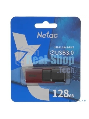 Флешка USB Netac U182 (NT03U182N-128G-30RE), 128Gb, USB 3.0, R/W 70/30, черный/красный