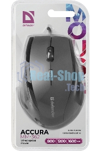 Мышь проводная Defender Accura MM-362 черный, 1600 dpi, USB, кнопки - 6