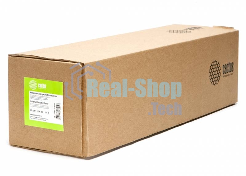 Универсальная инженерная бумага Cactus CS-LFP80-620175 без покрытия А1+,620ммх175м. 80 г/кв.м втулка 76,2мм (3”)