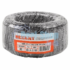 Кабель UTP Rexant 4PR 24AWG, CU (медь), CAT5e, 100 МГц, PE, черный, OUTDOOR, бухта 50 м