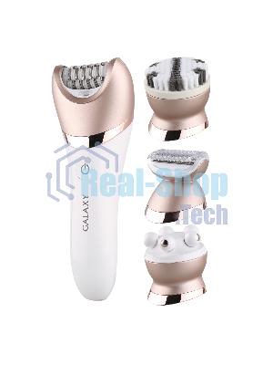 Прибор для ухода за кожей Galaxy Line GL 4960, белый, 2 скорости, 45 минут непрерывной работы, защита от водяных брызг и струй воды с любого направления, 4 основных и 2 дополнительные насадки, индикаторы работы и зарядки