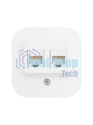 Электроустановочные изделия Legrand 782228 Двойная розетка RJ45 (Белая)