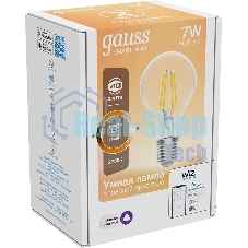 Лампа светодиодная филаментная Gauss Smart Home DIM E27 A60 7 Вт 1/10/40