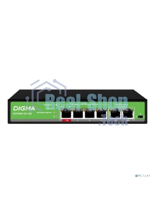 Коммутатор Digma DSP204G-2G-T80, 6×1 Гбит/с, неуправляемый