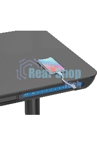 Стол компьютерный Cactus CS-EGD-BK-LED столешница закаленное стекло, черный, каркас черный