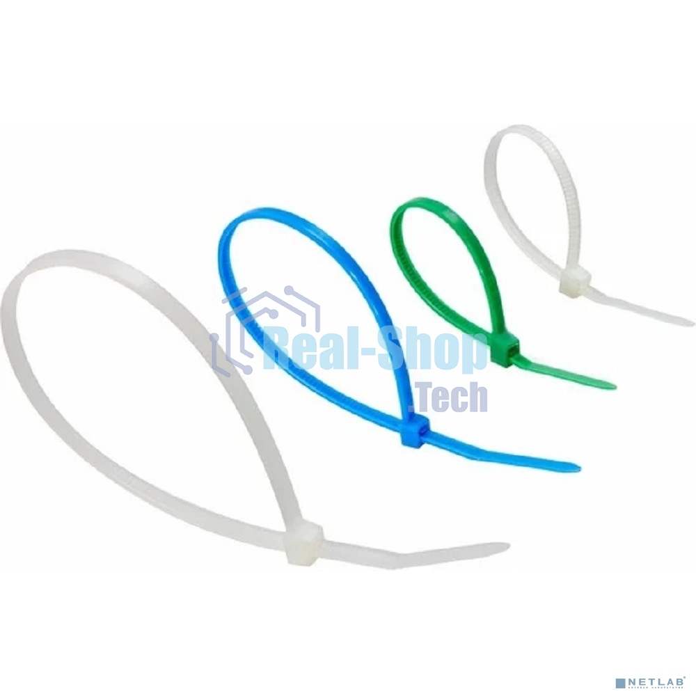 Набор хомутов-стяжек нейлоновых Rexant 100, 150, 200 мм, цветные, НХ-1, тубус 200 шт.