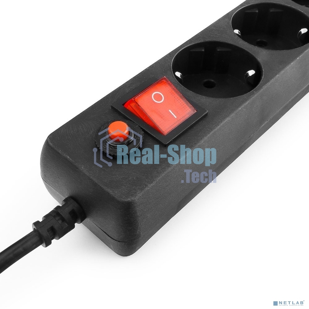 Сетевой фильтр Гарнизон для ИБП, 5 р, 10А, 1.8 м, ур.защиты 4, черный, пакет