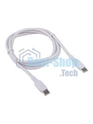 Кабель USB2.0 Cablexpert CCB-USB2-CMCMO1-1MW, TypeC/TypeC, Classic 0.1, 3A, 60Вт, PD/QC3.0, медь, 1м, белый, коробка