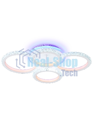 Потолочный светодиодный светильник FA9524/2+2 WH белый 92W 6400K/3000K+RGB 560*370*110 (ПДУ РАДИО 2.4G)