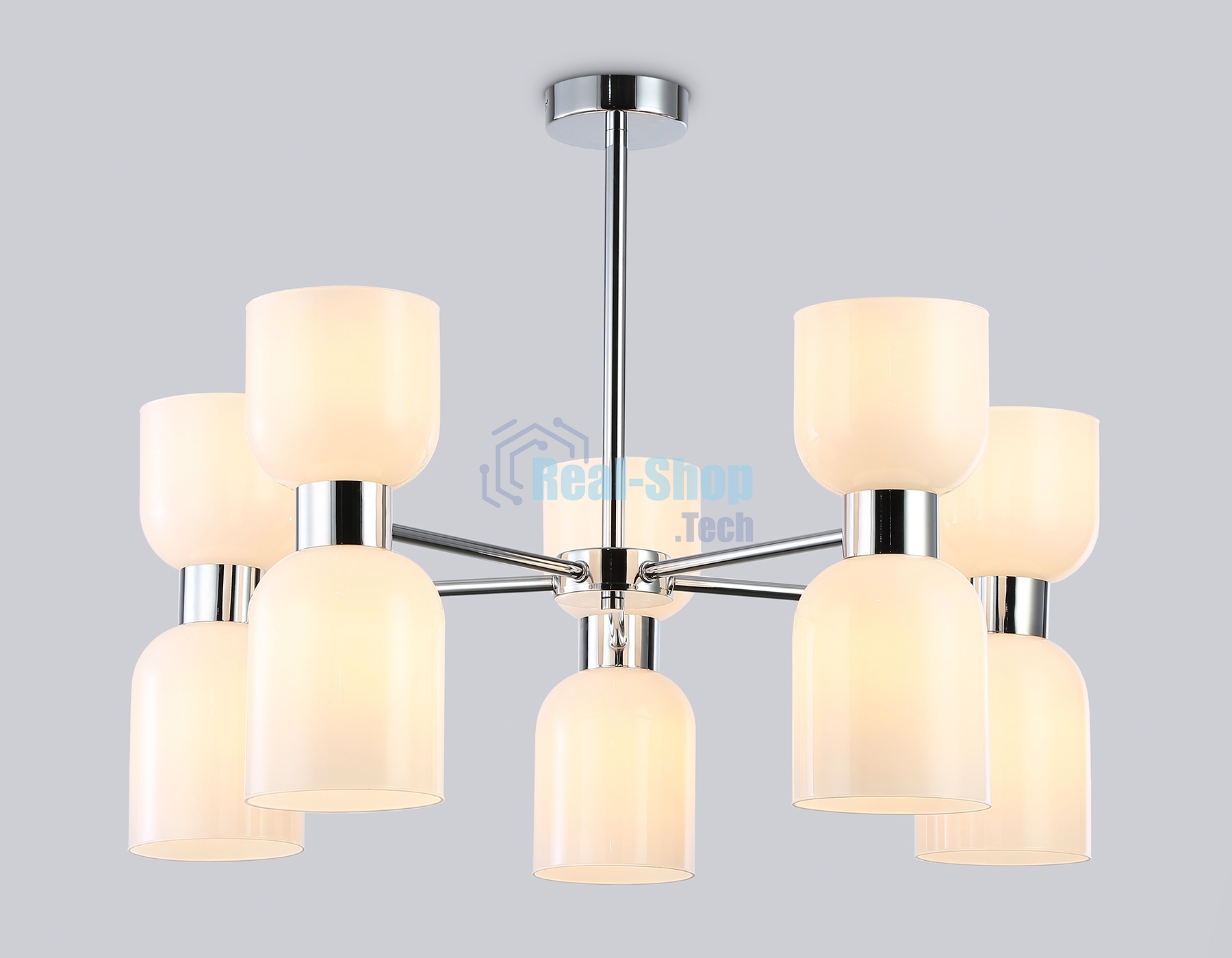 Люстра Ambrella light LH56083/10 СH/FR хром/белый матовый E14*10 max 40W D700*510