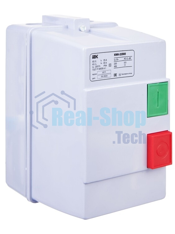 Контактор КМИ-22560 25А 220В/АС3 IP54 IEK KKM26-025-220-00