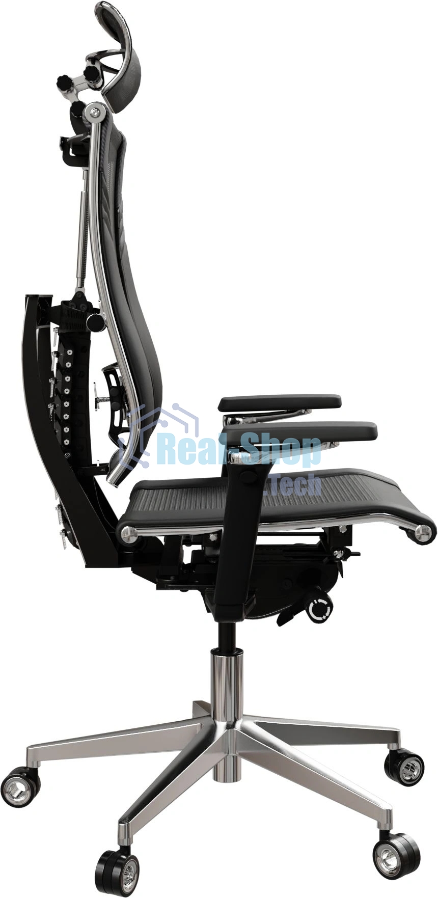 Кресло руководителя Метта Yoga 4DT B2-15D - YM93+Infinity+carbon черный сетка/кожа с подголов. крестов. алюминий хром (комплект 1 шт)
