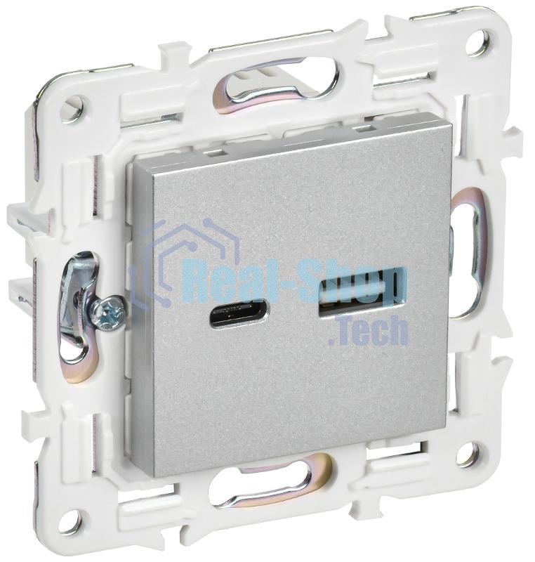 SKANDY Розетка USB A+C 18Вт SK-R13S серебряный  | SK-U22-018-K23 | IEK