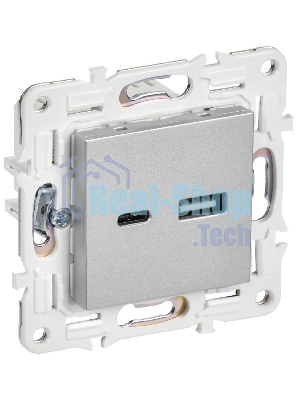 SKANDY Розетка USB A+C 18Вт SK-R13S серебряный  | SK-U22-018-K23 | IEK