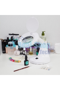 Лупа настольная 3D+12D Rexant с подсветкой 48 LED, белая