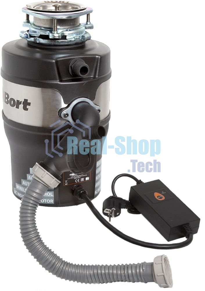 Измельчитель пищевых отходов Bort Alligator Max, 560 Вт., объем 1 600 мл., ПДУ