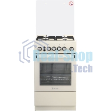 Плита газовая De Luxe 5040.40Г (КР) ЧР-013 бежевый, конфорок 4 газовых, духовка 46 л, 50 см x 85 см x 50 см