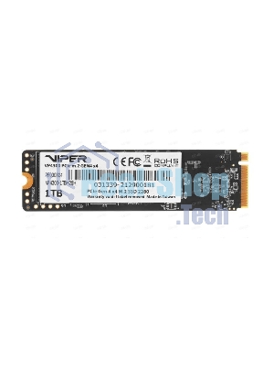 Накопитель SSD Patriot Viper VP4300 Lite, 1Tb, PCIe 4.0 x4, M.2 2280, NVMe, R/W 7400/6400, с радиатором