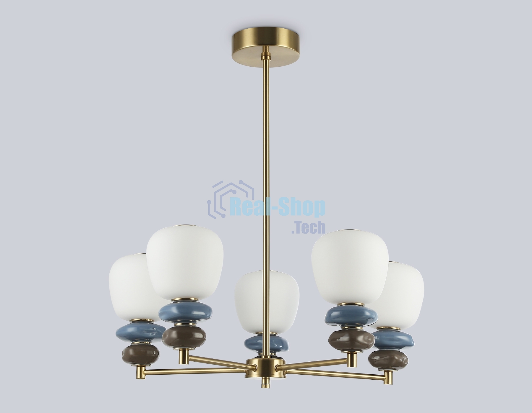 Люстра Ambrella light LH53164/5 SB/WH бронза/белый 40W 3000K D650*900