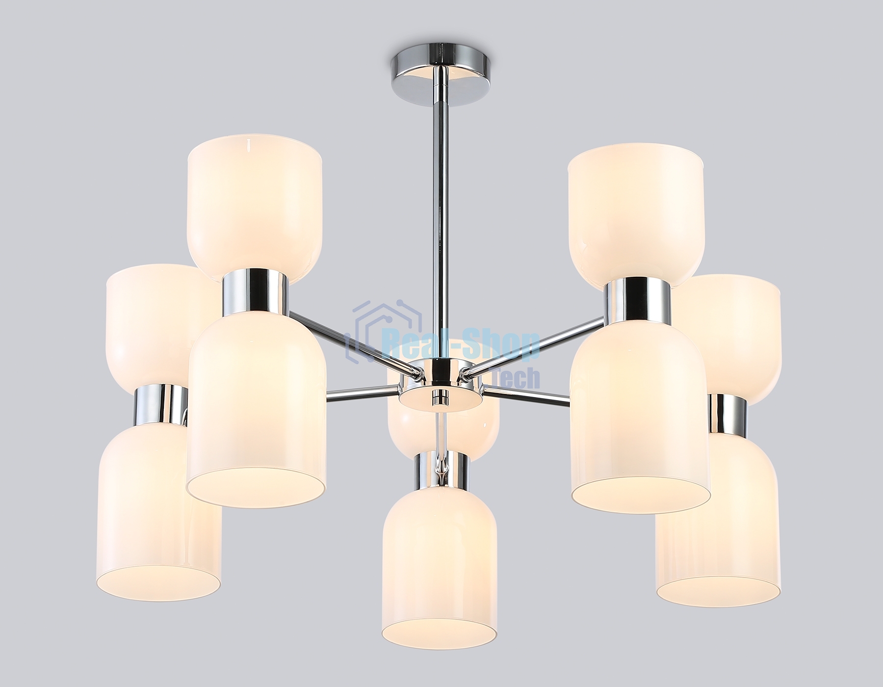 Люстра Ambrella light LH56083/10 СH/FR хром/белый матовый E14*10 max 40W D700*510