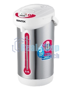 Термопот Centek CT-0080 белый, 3л, 600Вт, 3 способа подачи воды, корпус из нержавеющей стали