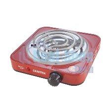 Плита настольная электрическая Centek CT-1508 красный, 1 кВт, ТЭН, конфорки - 1, эмаль, поворотные переключатели