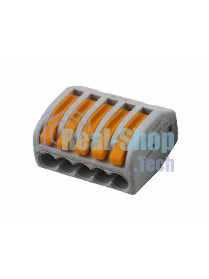 Универсальная клемма, 5-проводная, серая (0,08-2,5/4 мм²) (40 шт./уп.) WAGO 222-415