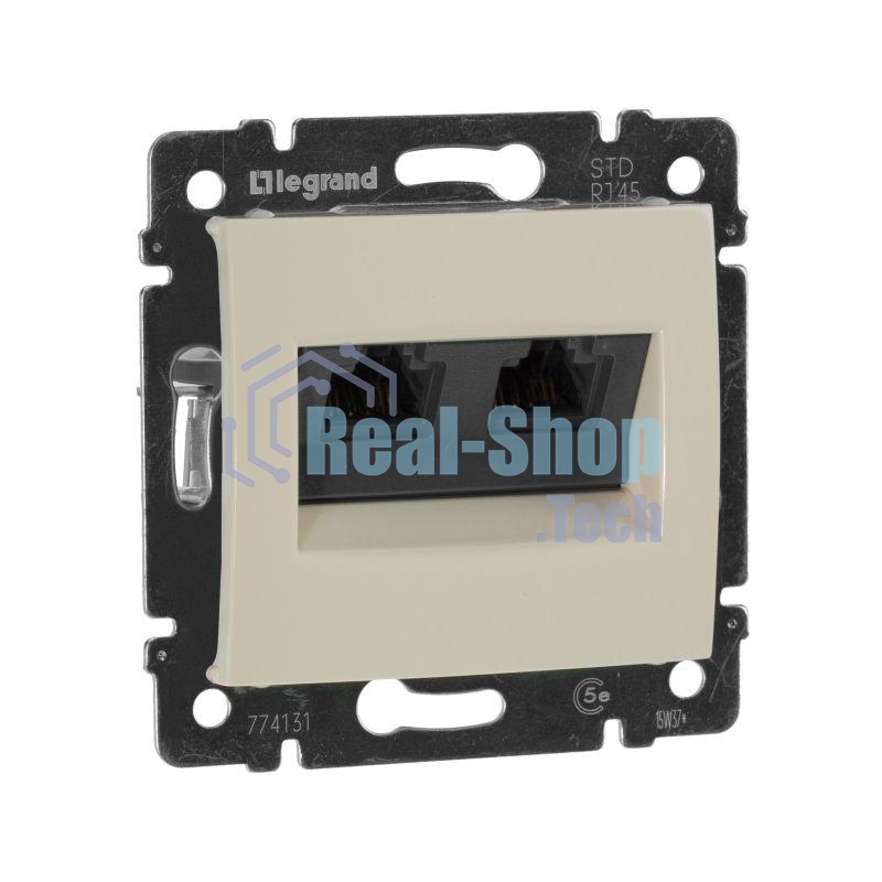 Розетка Valena розетка 2*RJ45 кат.5e, сл. кость