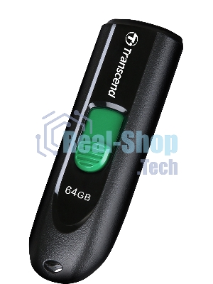 Флешка USB Transcend JetFlash 790С (TS64GJF790C), 64Gb, USB 3.0 Type-C, R/W 90/60, черный/зеленый