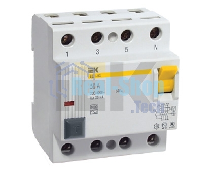 Выключатель дифференциального тока (УЗО) 4п 80А 300мА тип AC ВД1-63 IEK MDV10-4-080-300