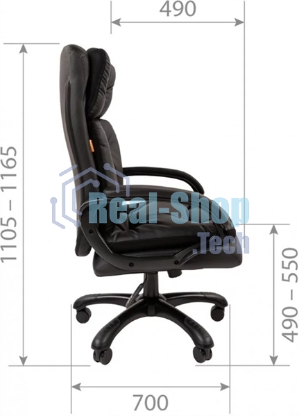 Кресло офисное Chairman 442 экопремиум черный (черный пластик)