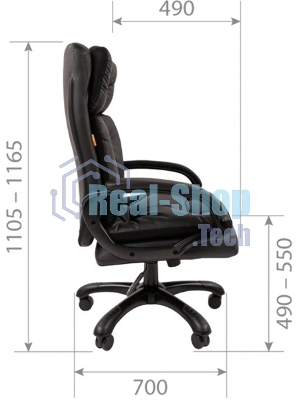 Кресло Chairman 442 черный, экокожа, 120 кг