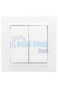 Выключатель 2-клавишный СП,10А, белый EKF Basic Минск