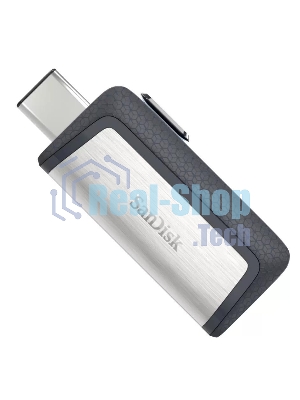 Флешка USB SanDisk DDC2 Ultra Dual (SDDDC2-032G-G46), 128Gb, USB 3.0/USB 3.1 Type C, R/W 150/30, серый/черный