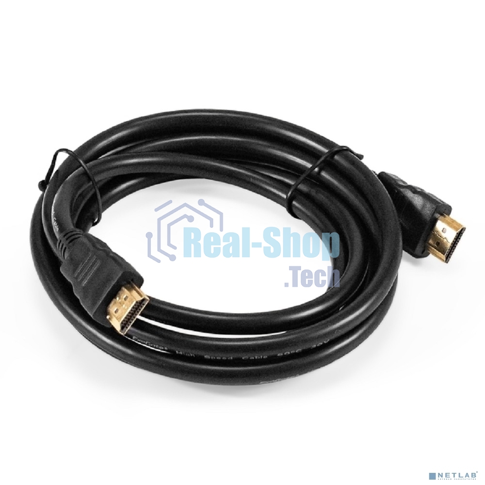 Кабель HDMI ExeGate EX-CC-HDMI2-1.5 (19M/19M, v2.0, 1,5м, 4K UHD, Ethernet, позолоченные контакты)