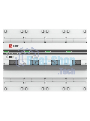 Выключатель автоматический модульный 4п C 100А 10кА ВА 47-100 PROxima EKF mcb47100-4-100C-pro