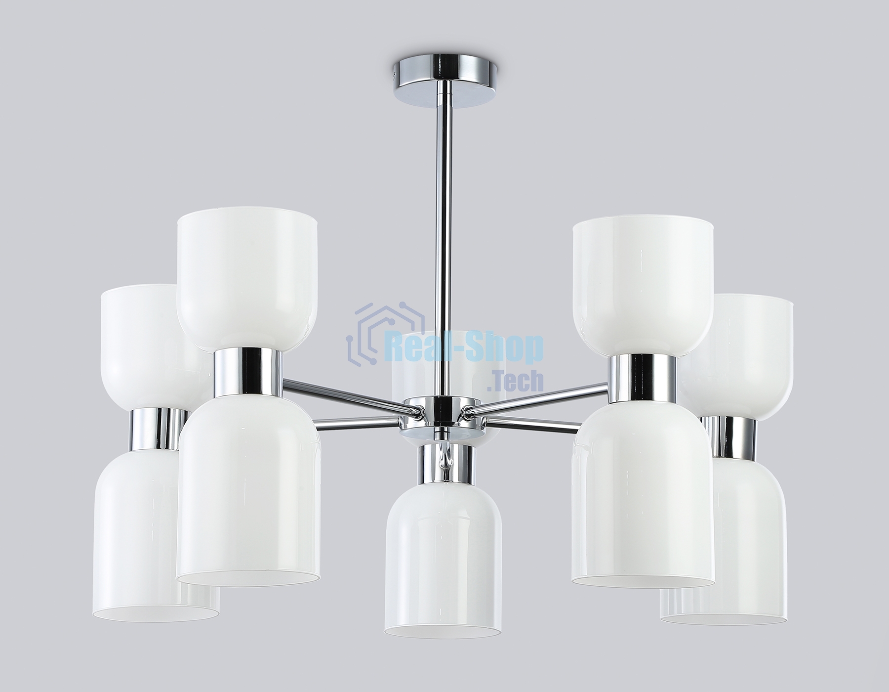 Люстра Ambrella light LH56083/10 СH/FR хром/белый матовый E14*10 max 40W D700*510