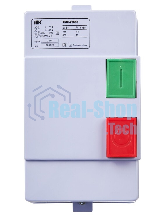 Контактор КМИ-22560 25А 220В/АС3 IP54 IEK KKM26-025-220-00