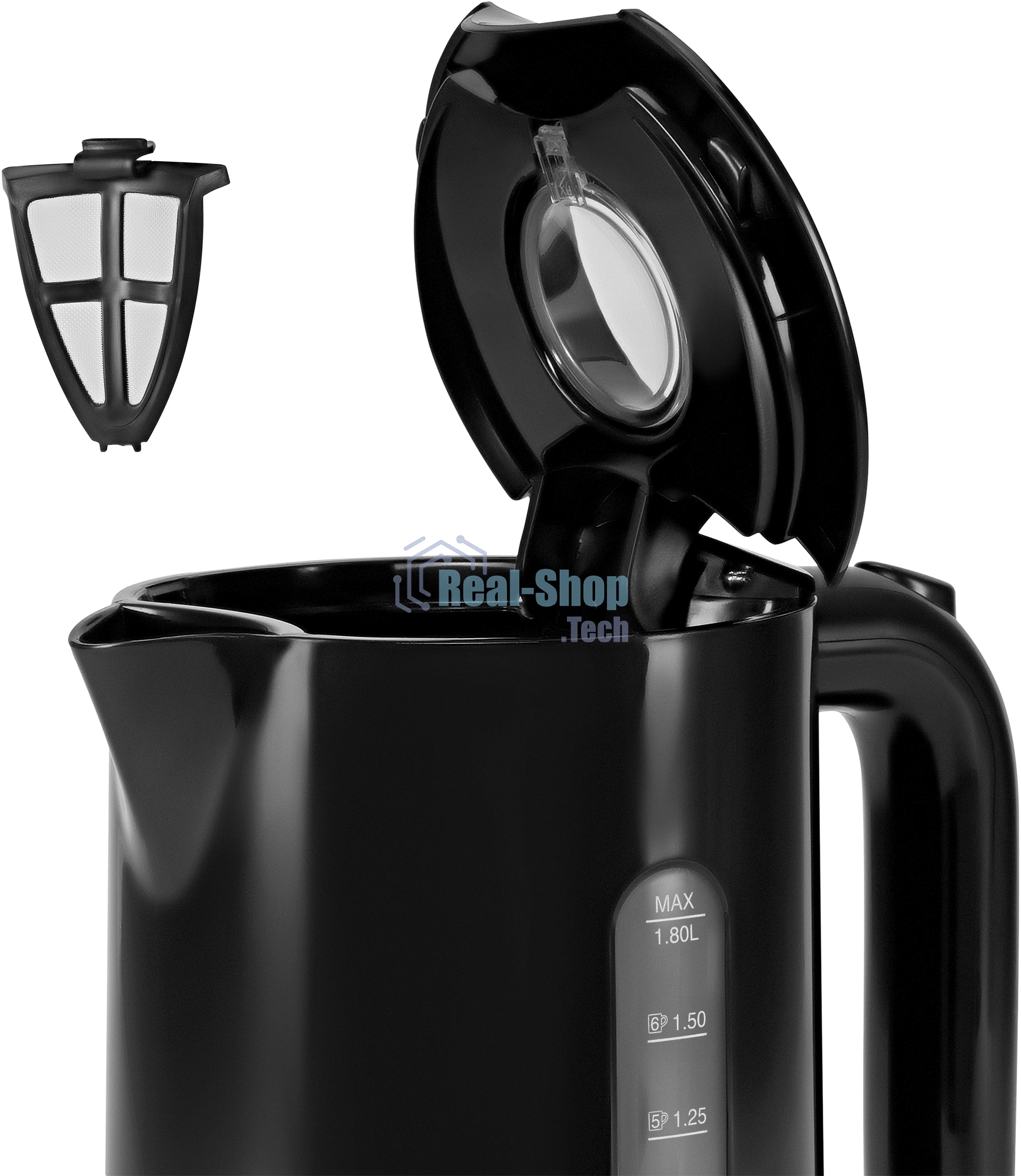 Чайник электрический Polaris PWK 1803C Water Way Pro, пластик Черный