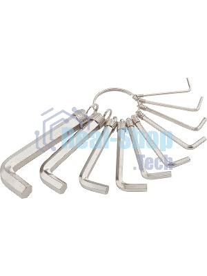 Набор ключей Sparta HEX 15х10х10шт. никелированный на кольце